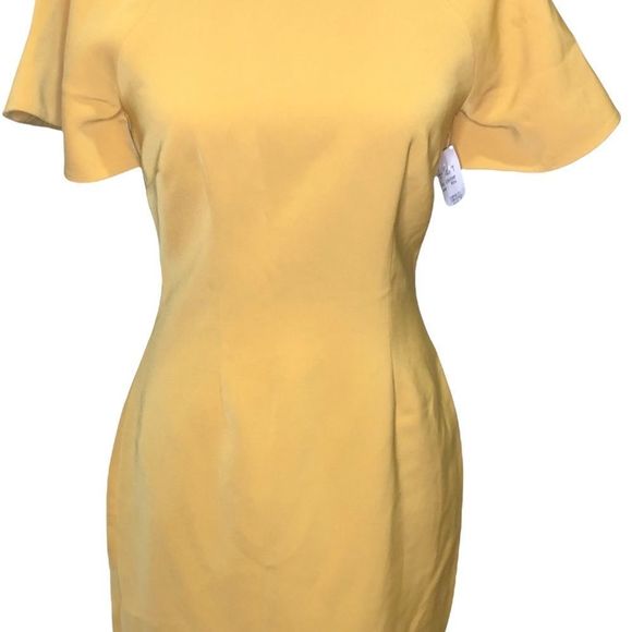 Keepsake dress the colour is a mustard with short sleeve size small - Picture 3 of 10